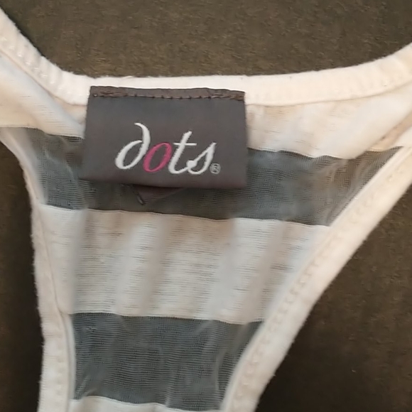 Dots white and sheer striped tank size M - Picture 2 of 5
